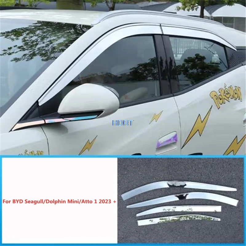 Car Side Window Deflector Weather Shield Visor Rear View Mirror Rain Eyebrow Shelter For BYD Seagull/Dolphin Mini/Atto 1 2023 +