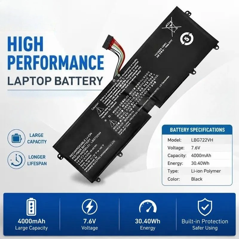 For LG 13z940 14z950 Laptop Battery LBG722VH LBP7221E Replacement High Capacity Rechargeable Li-ion Notebook Power Supply