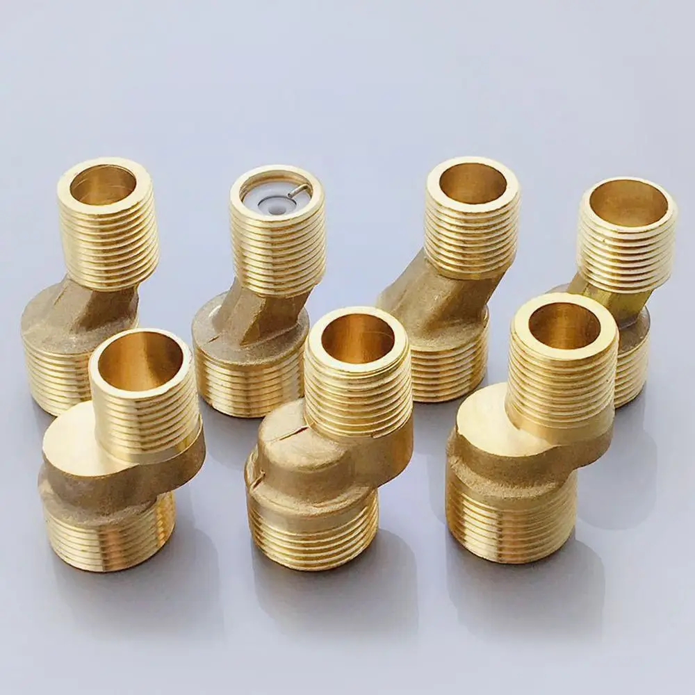 Copper Angled Curved Foot Angle Adjustment Lengthened Eccentric Screw Corner Thickened Wall Mounted Shower Faucet Adapter