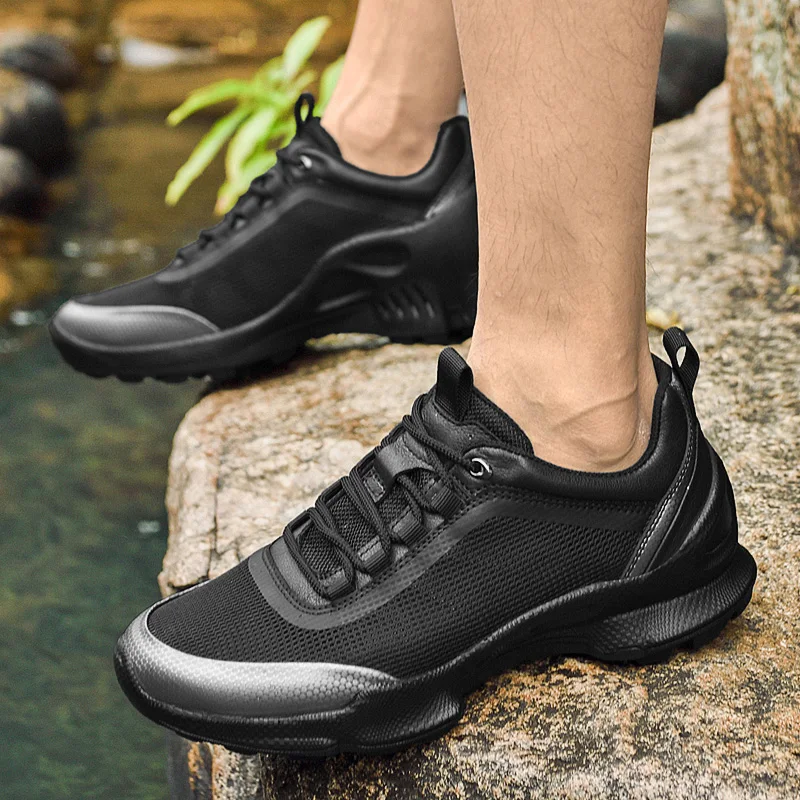 High-Quality Sports Shoes Outdoor Hiking Lightweight Breathable Jogging Sneakers Male Casual Mesh Anti-slip Lace Up Running Shoe