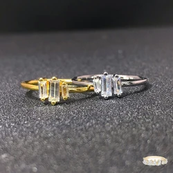 Simple Square Crystal Ring for Women Gold Color Stacking Dainty Rings Korean Fashion Minimalist Jewelry Wholesale KAR185