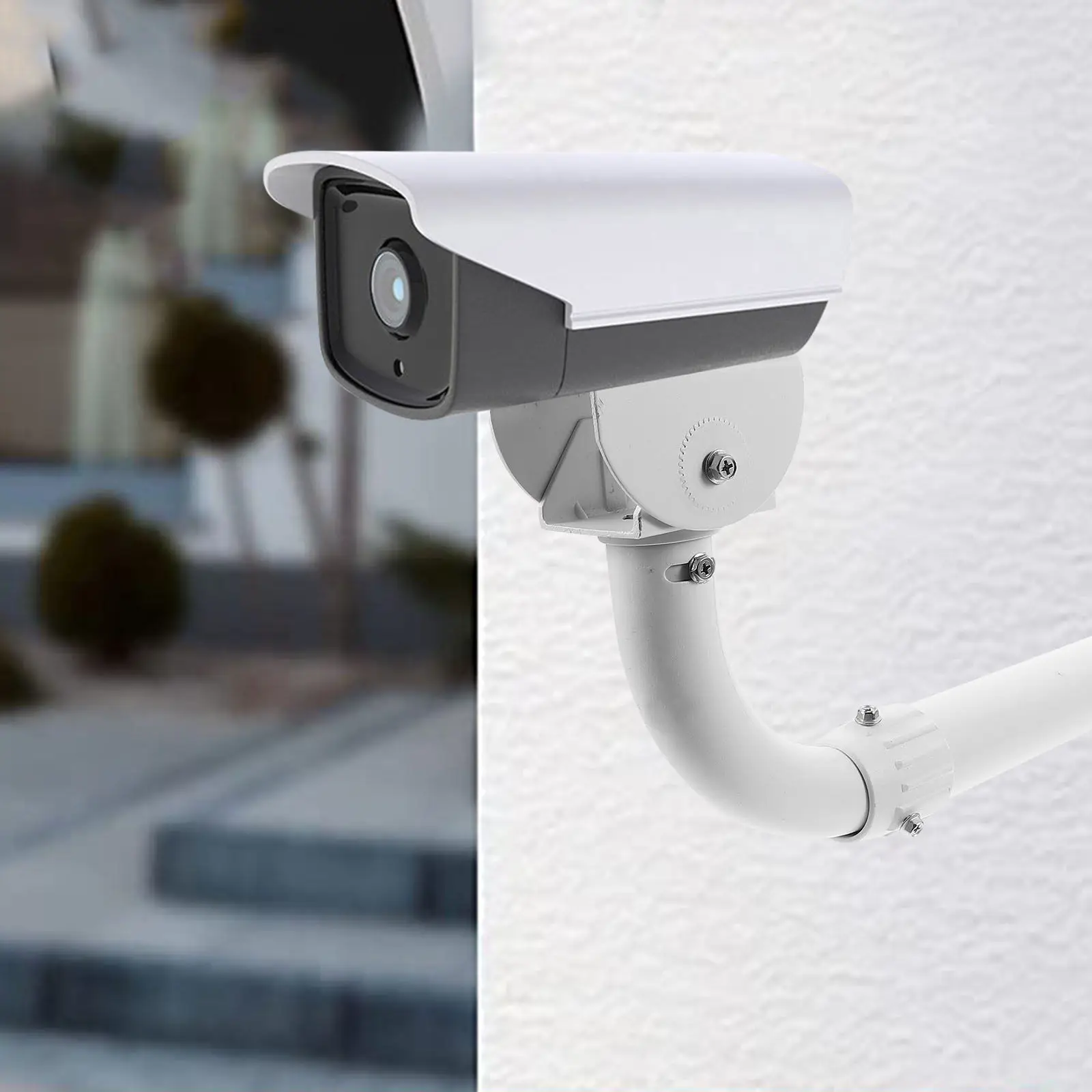 Aluminum Alloy Security Camera Wall Mount Bracket Adjustable 30-60Cm Length 50Kg Load Capacity 45Mm Wire Management Monitor