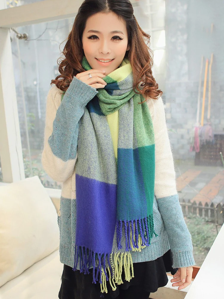 

Imitation Cashmere Women Scarf Winter Preppy Style Girl Lady Plaid Scarve Pashmina Tassel Mujer Femme Foulard Bufanda Wrap Shawl