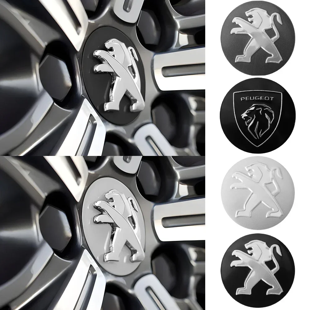 

4PCS 60mm Car Wheel Center Hub Cap Emblemem Covers For Peugeot 407 508 2008 5008 307 308 3008 206 207 208 107 106 205 4008 301