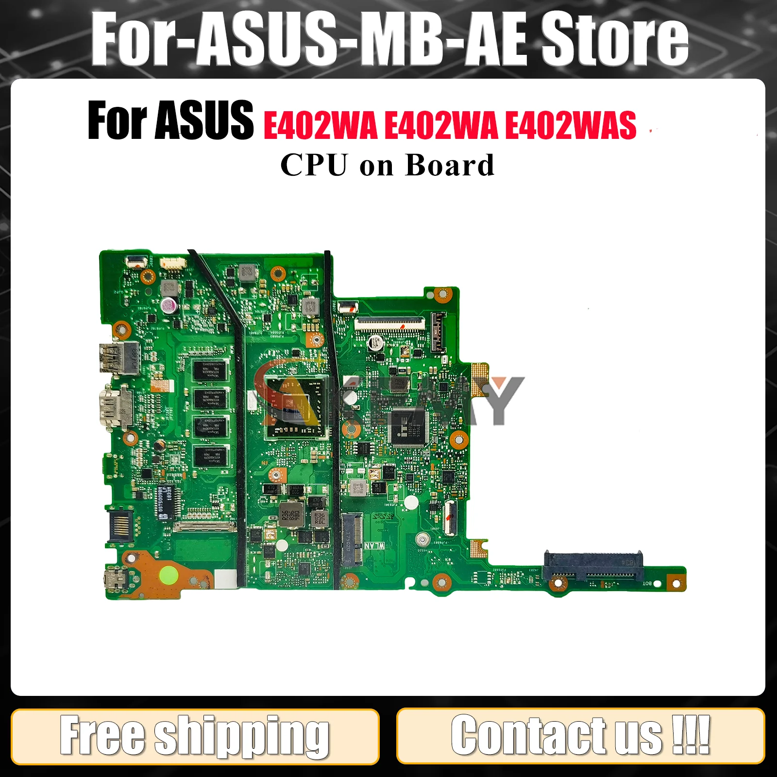 

E402WA Laptop Motherboard For ASUS EeeBook E402W E402WAS E402WA Notebook Mainboard With CPU 100% tests OK fast shipping stk