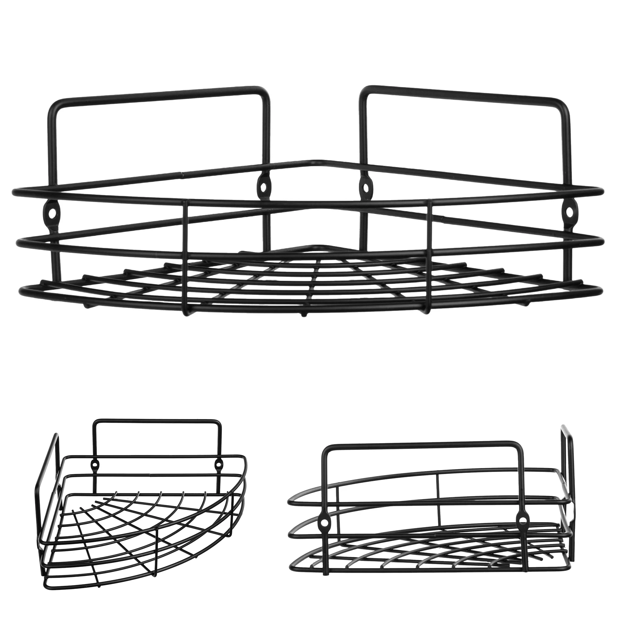 KADAX Badkamer Doucheplank Hangende boekenkast Zwart 1 Horizontale metalen loft