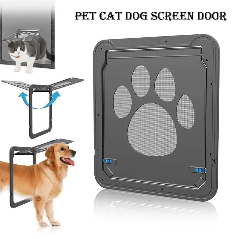 Large Small Dog and Cat Screen Door, Lockable Self-Closing Function, Sturdy Pet Door Easy Safe Freely Enter House Outdoor Window