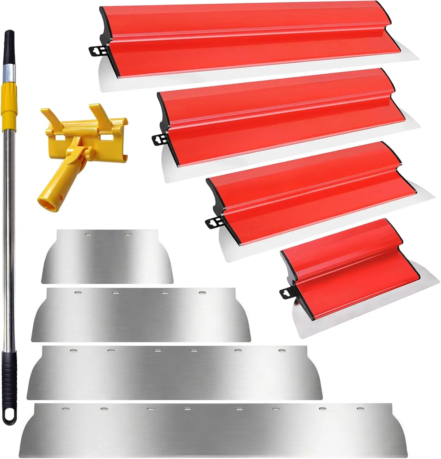 

Drywall Skimming Blade Set 10-32 inch, 0.3 & 0.5mm Stainless Steel with Telescopic Rod