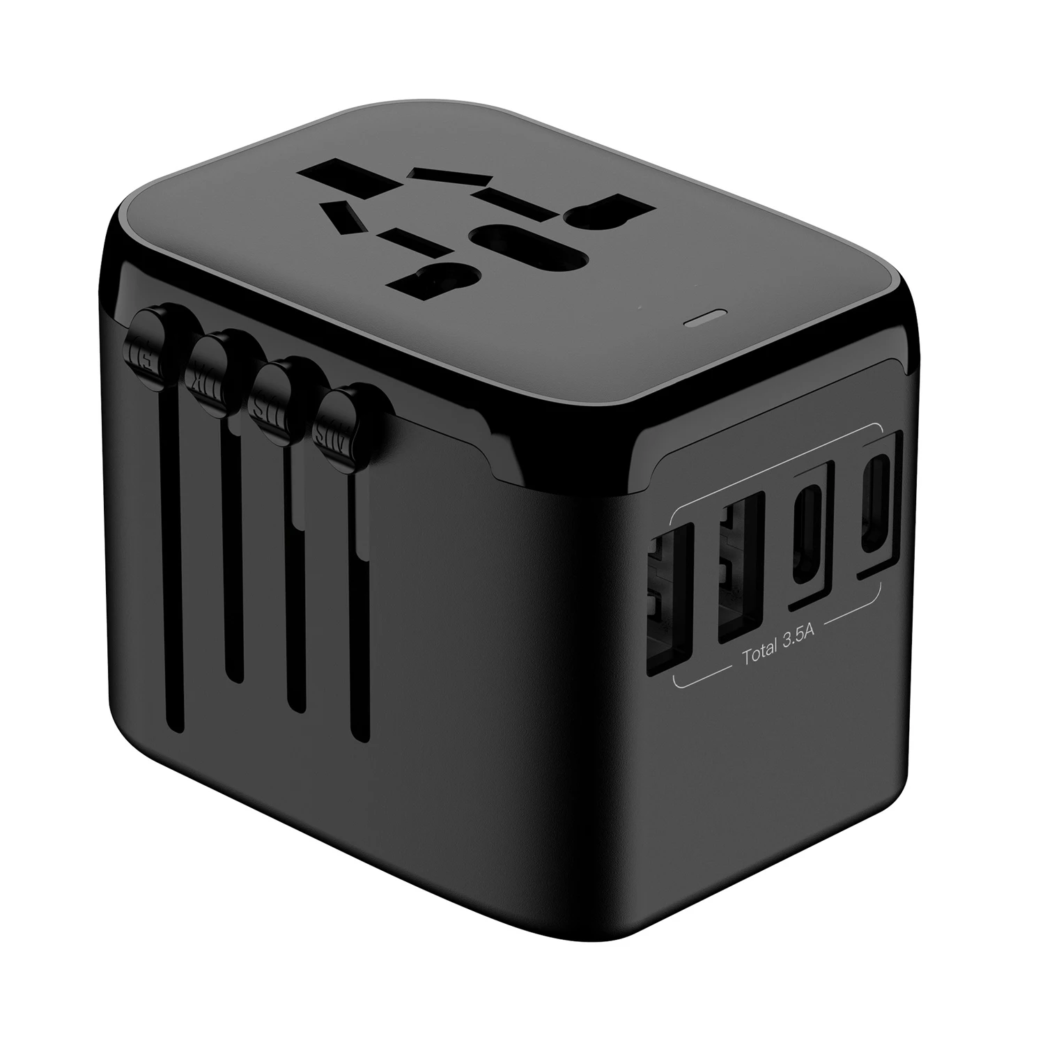 Universal Travel Adapter All-in-one Travel Charger with 2 USB Ports and 2 Type C Wall Charger for US EU UK AUS Travel Worldwide