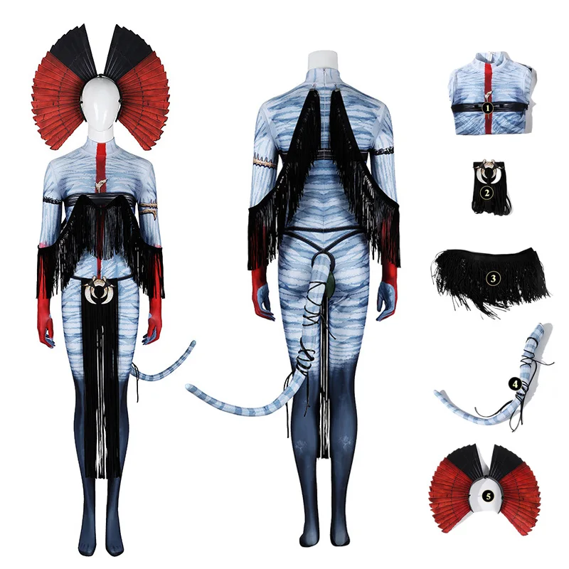 

Avatar of Fire Ash Cosplay Varang Costume for Women Jumpsuit Headgear Tails Roleplay Outfits Halloween Carnival Disguise Suit