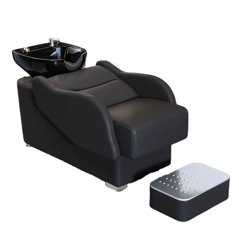 &c Professional Hair Salon Wash Chair with Footrest for Barbershop and Beauty Salon