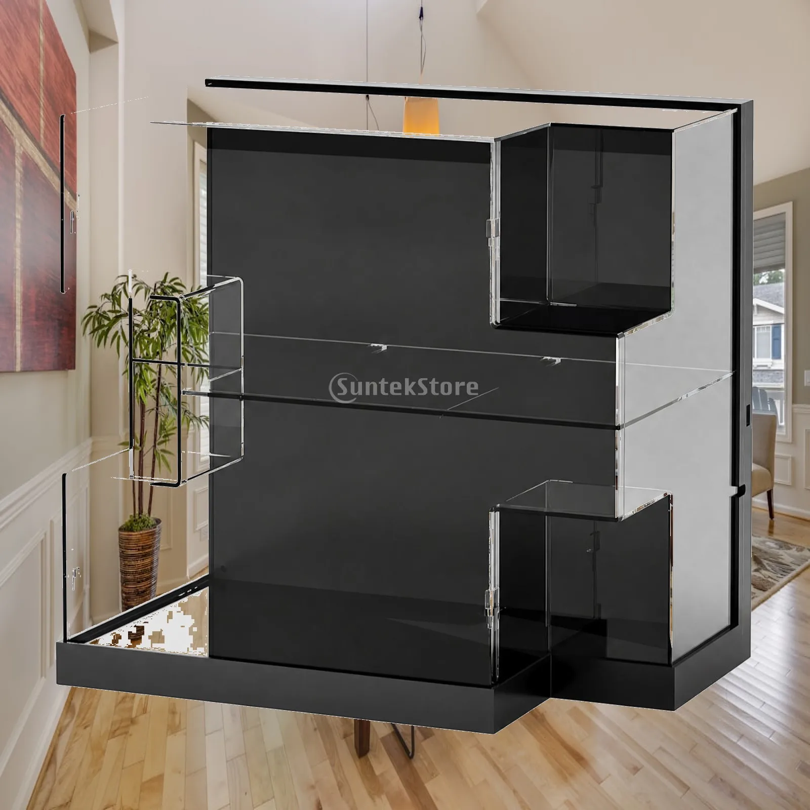 Hinged Clear Display Cabinet for Collectables with Dust Resistant and Damp Proof Seal