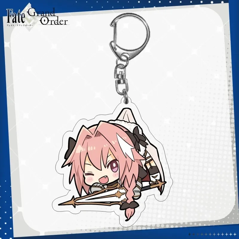 Game FGO Keychain Cartoon Figure Saber Astolfo Alter Acrylic Pendent Keyring Cute Cartoon Game Character Cute Accessories