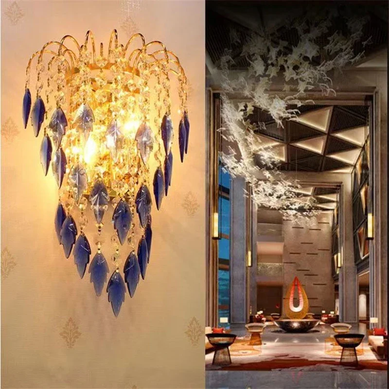 TINNY-Contemporary Crystal Wall Lamp, Arte interior, Sala, Quarto, Abajur, Luxurious Hotel, Corredor, Corredor