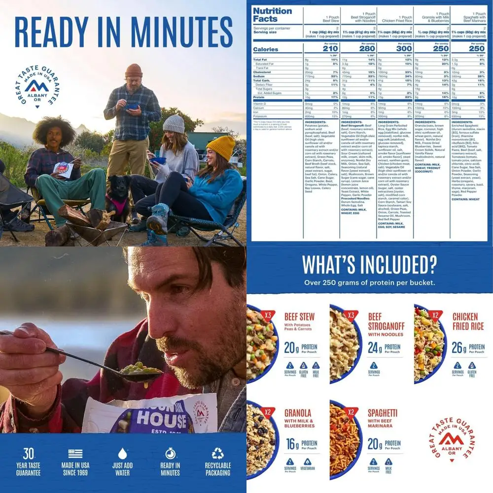 

Классическое ведро для ассортимента еды, сублимированное сублимие питание для походов и кемпинга, 24 сервировки