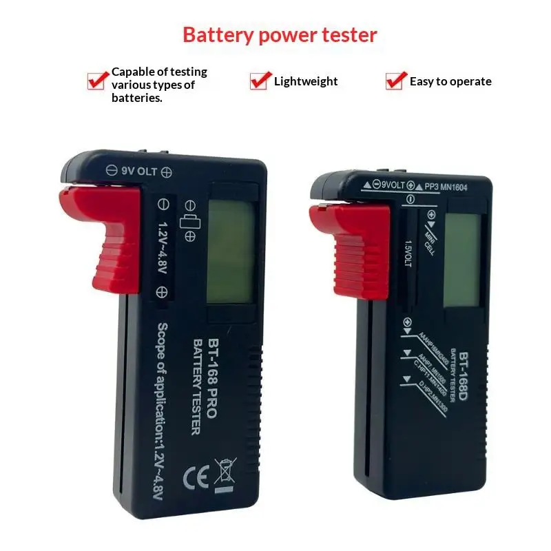 BT-168 PRO Digital Battery Tester Checkered Load Analyzer Display Check AAA AA Button Cell Lithium Capacity Universal Test