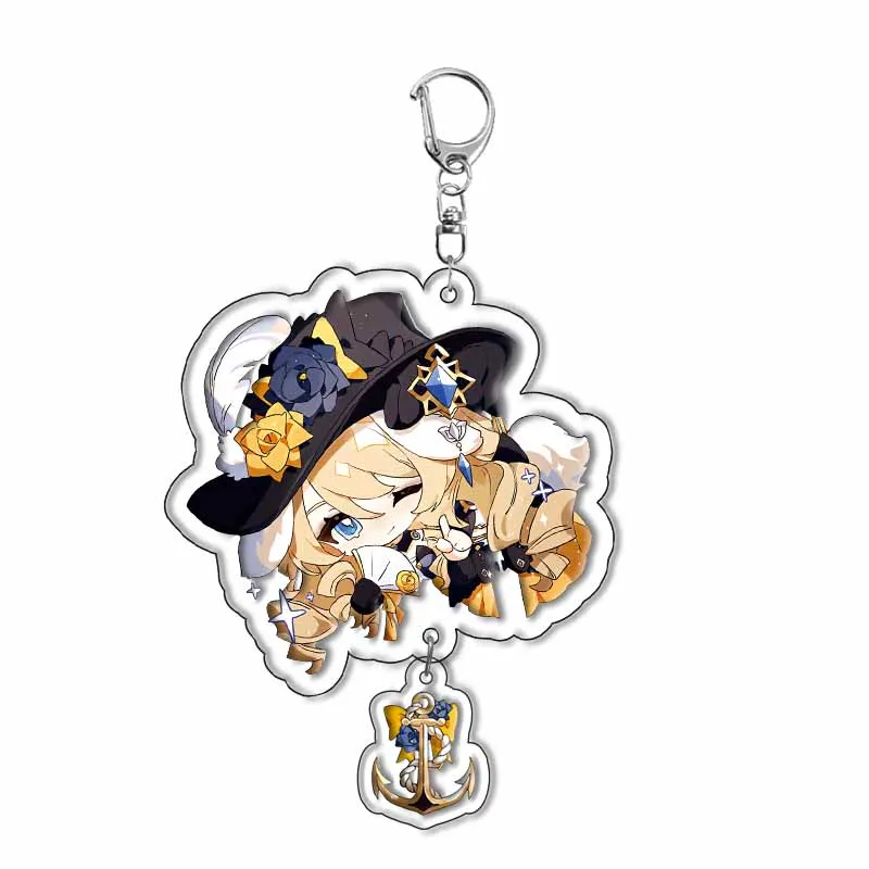 Genshin Impact Project Anime keychain For Fontaine And Natlan Characters Sigewinne Charlotte Navia Neuvillette Clorinde Freminet