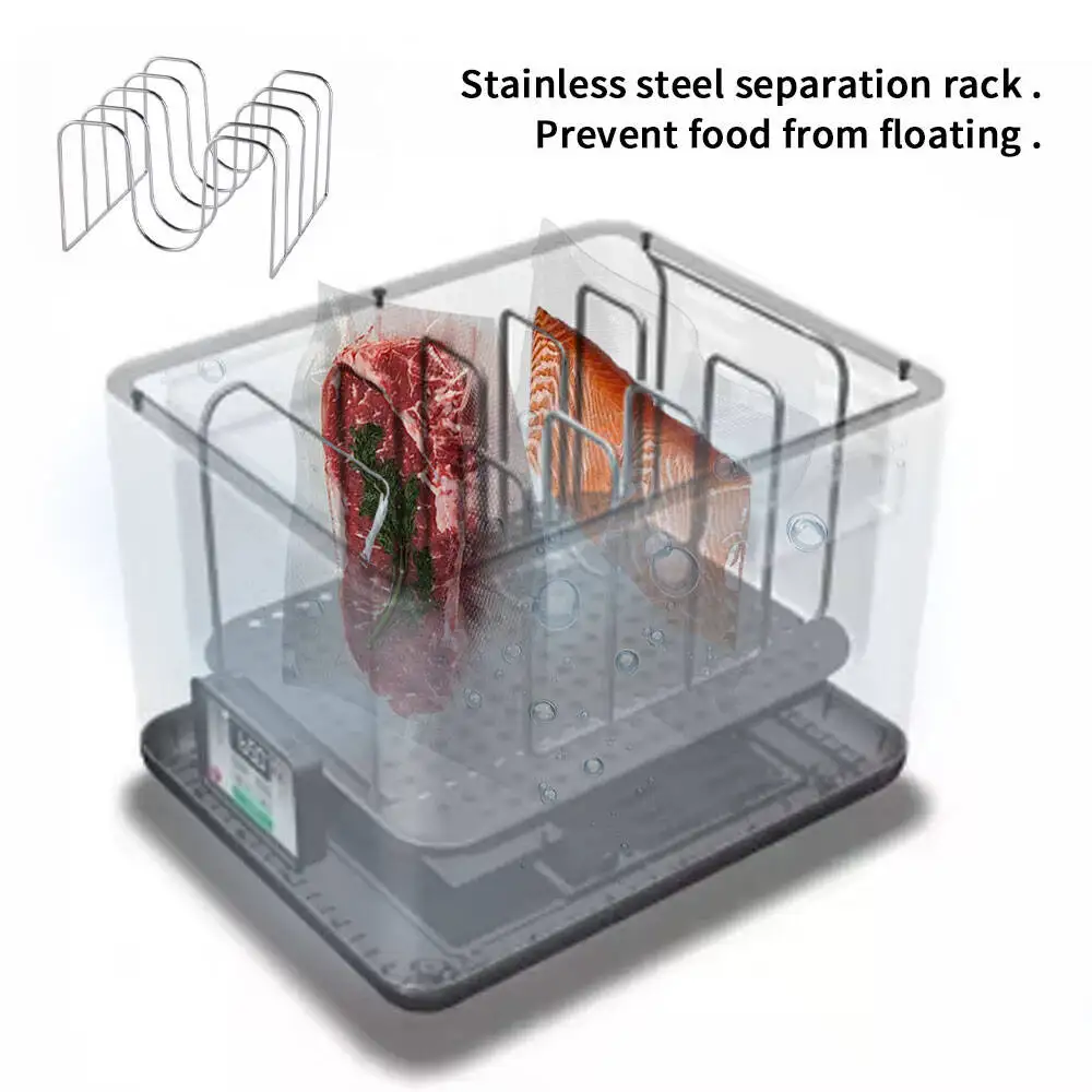 رف فصل عالمي من الفولاذ المقاوم للصدأ من Sous Vide مع 4 أوضاع ملحقات للطباخ البطيء لمنع الطعام من العائمة