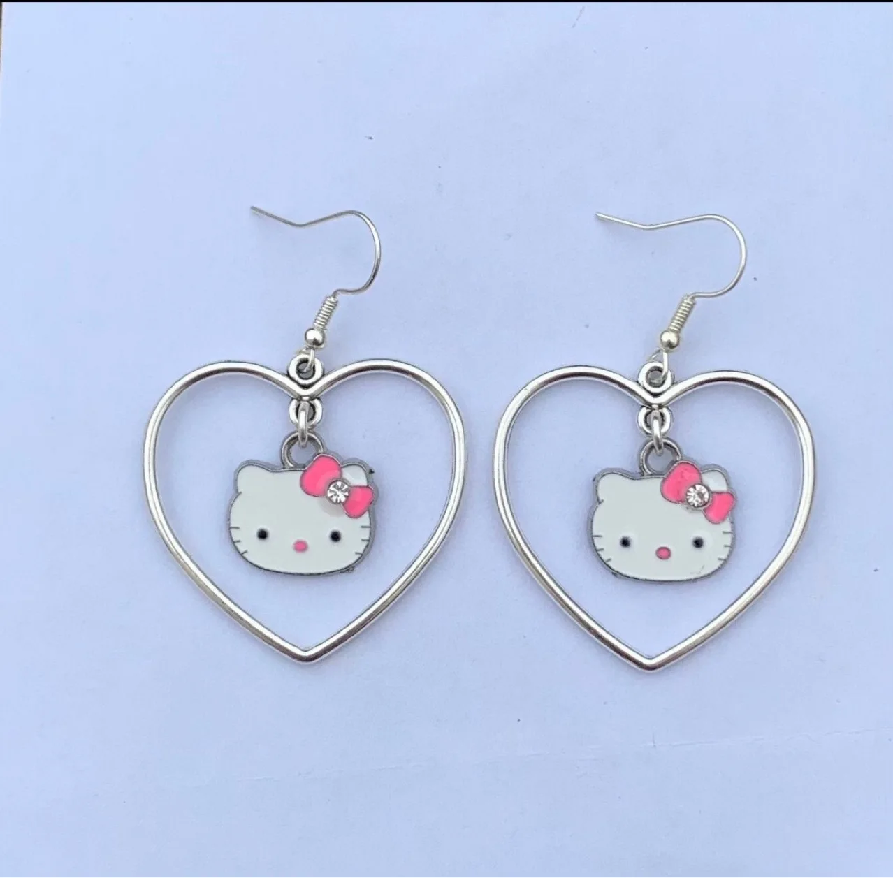 Cute Anime Sanrio Hello Kitty Dangle Earrings Korean Creative Kawaii Crochet Earring Cartoon Girls Party Jewelry Birthday Gift