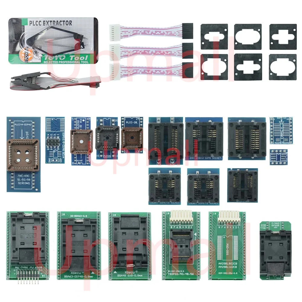 Imagem -04 - Xgecu-programador Universal T56 21 Pcs Adaptador Poderoso Suporte 33000 ni Flash Nand Flash Emmc 100 Original V12.66