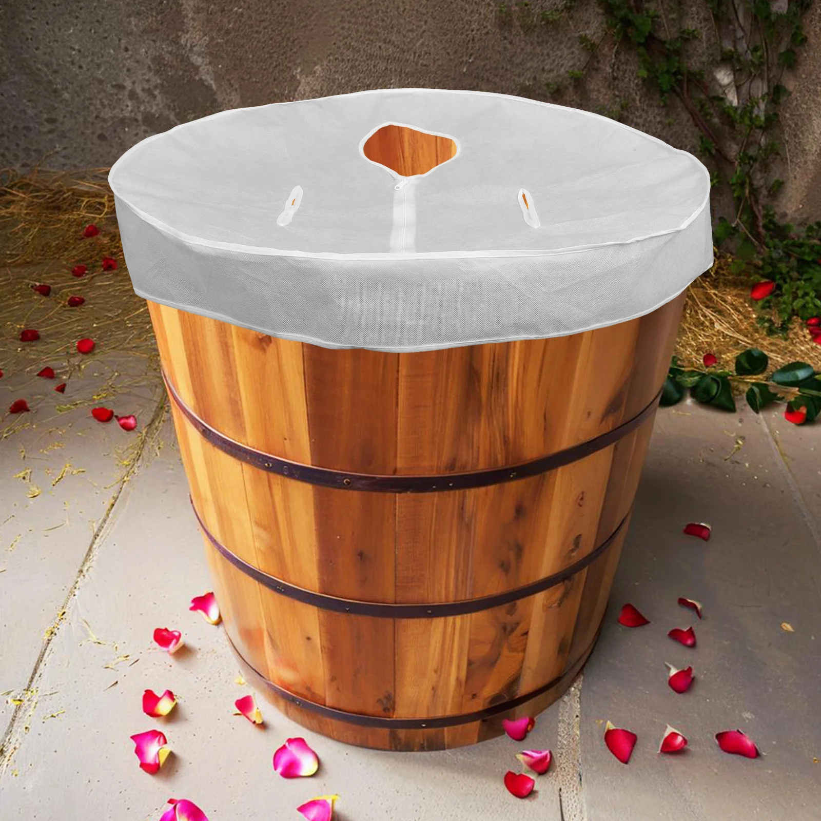 

Insulating Bath Cover Foldable Space Saving Design Universal Fit for Tubs Sauna Steam Hot Cold Bathtub Liner Cover