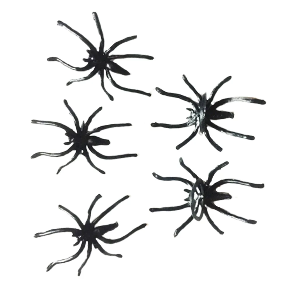 

144 PCS Halloween Decorations Spider Ring Realistic Party Favors Long Legs M Rings Black