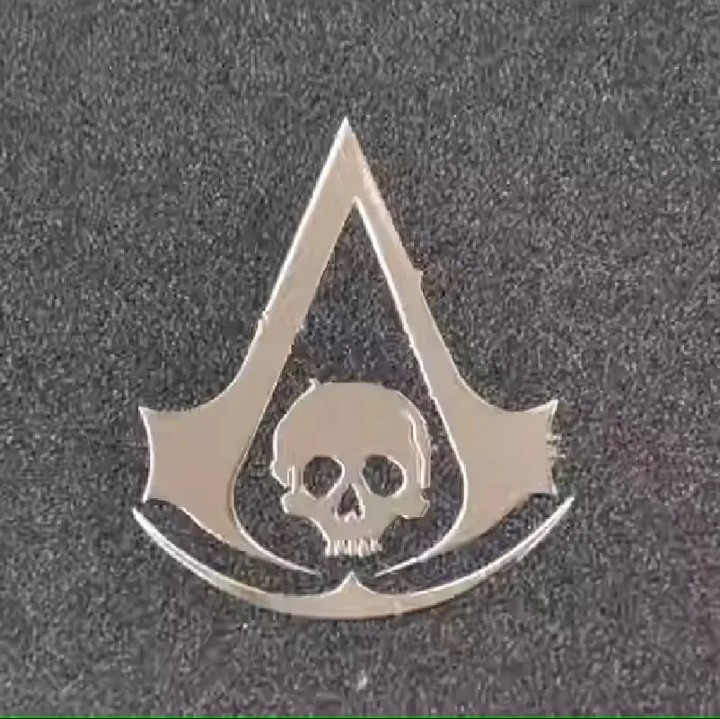 Assassin\'s skull logo Metal sticker Cell phone laptop car universal metal sticker