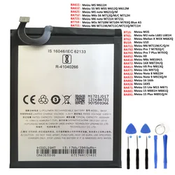 Original Meizu M5 M3 M6 Note 8 M3s M5s M6s M8c 15 Lite V8 Pro 7 Plus X8 16 16th 16s 16X 16XS U10 BA871 BA872 BA721 BA882 Battery