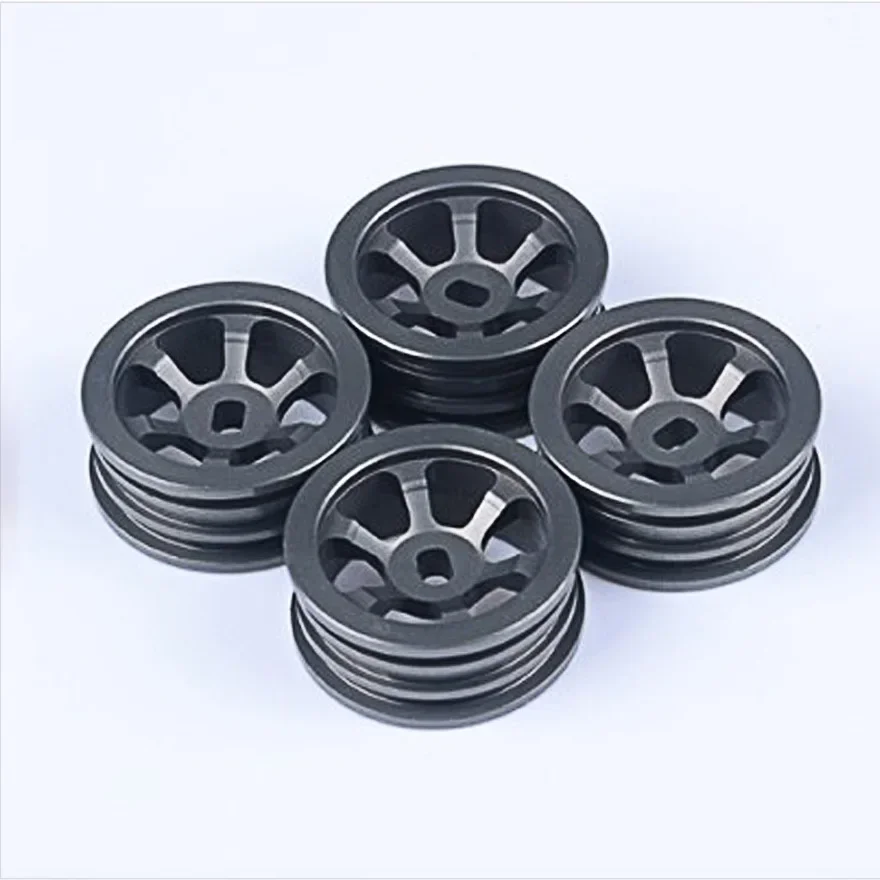 4PCS 1/28 RC Model Toy Rubber Tire Tyre Upgrade Accessories Fit for WLtoys k989 k969 RC Car Parts Aluminum Wheel Hubs Tires