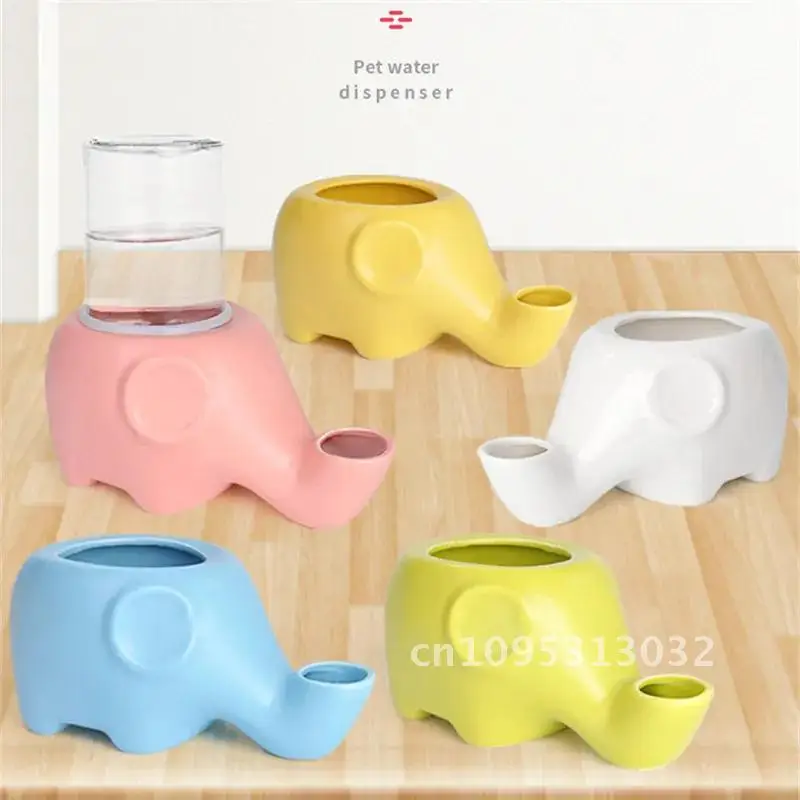 

Water Pet Automatic Dispenser, Drinker for Cat, Dog Indoor Supplies Pet Bowls, Drinking Elephant, Decoration, Ceramic,