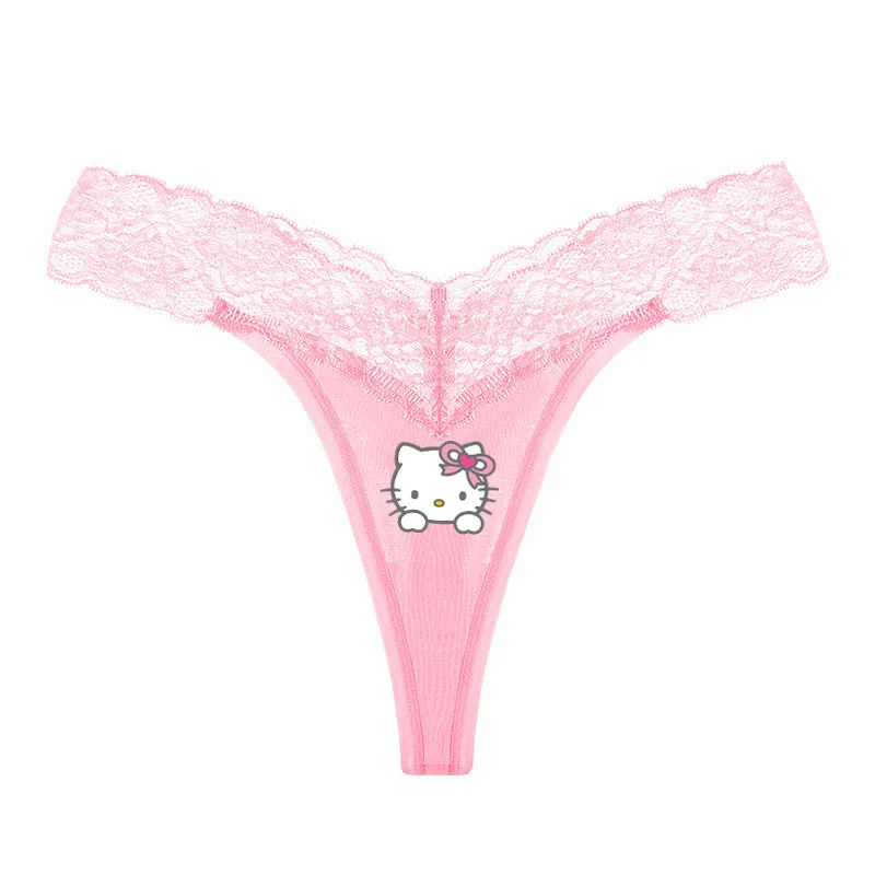 Hellokittys Thong European American Low-Waisted Sexy Lace Sexy Hot One-Piece High-Looking T-Pants Plus Size Underwear for Women