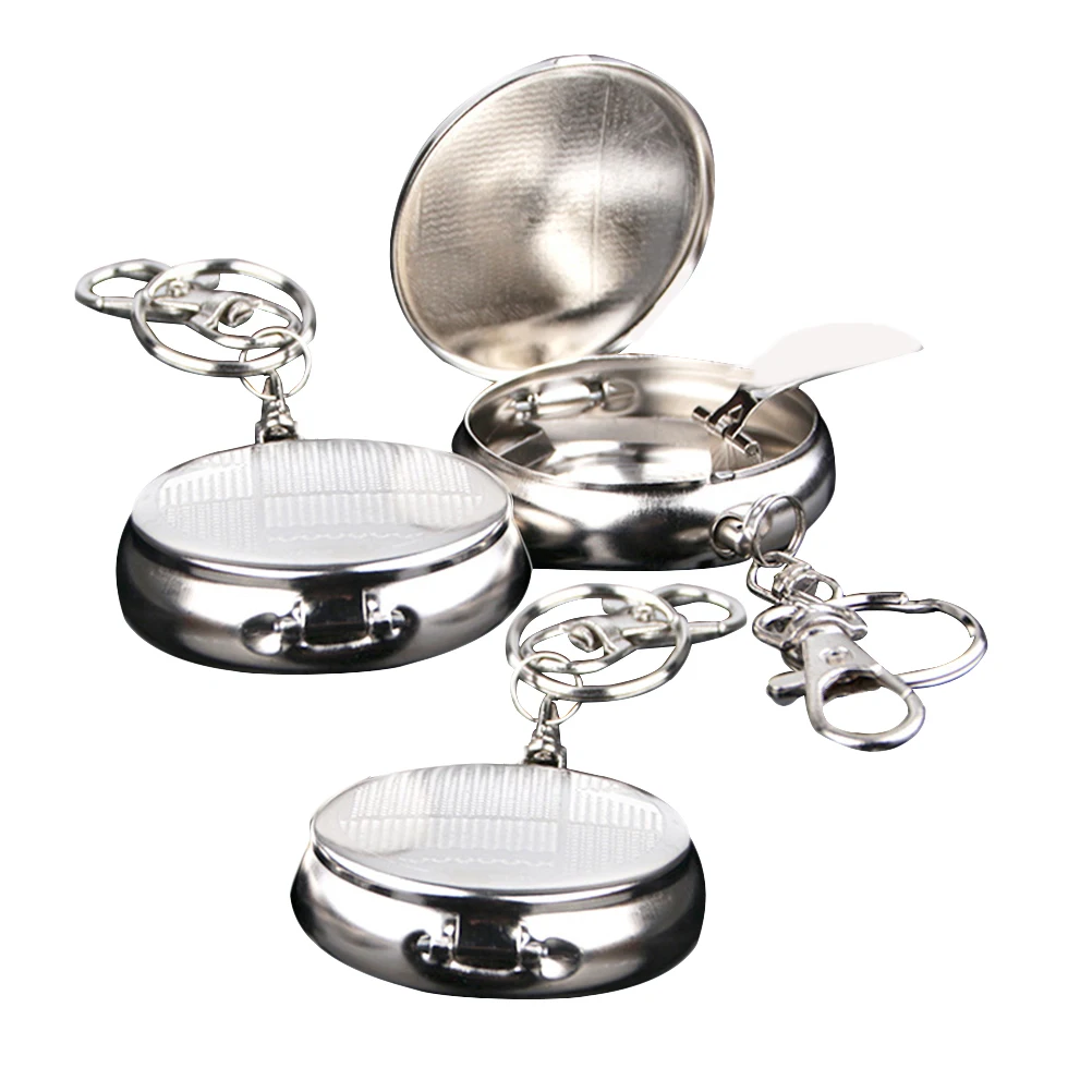 

5Pcs Portable Ashtray Mini Metal Creative Hanging Decoration for Outdoor Travel Smoke Storage Home Use