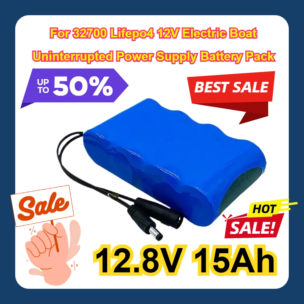 

4S1P 12.8V 15AH For 32700 Lifepo4 12V Electric Boat Uninterrupted Power Supply 14.6V Charger Battery Pack