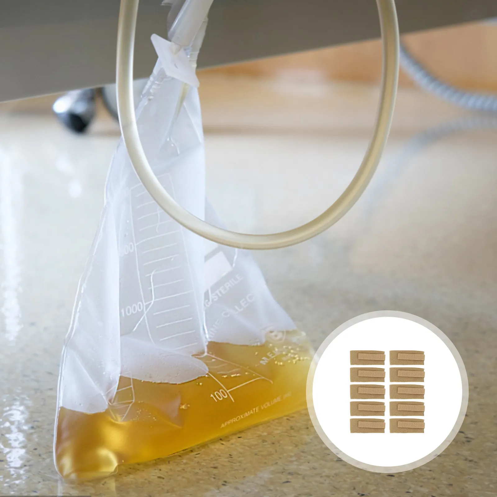 

10Pcs Men Urine Bag Strap Fixing Pouch Band Secure Adhesive Belt for Daily Use Skin-Safe Urinal Bag Support Tool