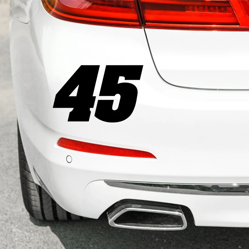 Motorcycle Sticker Number 45 Reflective Car Stickers Moto Auto Window Decal Motorbike Styling for Vespa Yamaha Suzuki Honda BMW