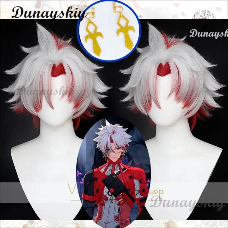 Scar Cosplay Wig New Game Wuthering Waves Red White Adult Halloween Carnival Uniform Christmas Prop