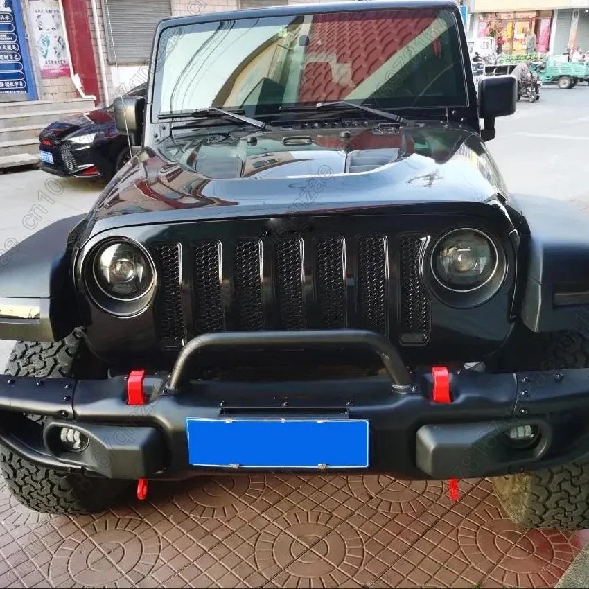 Upgrade Front Inlet Bumper Grille Racing Grill JL Style Matt Black Facelift For Jeep Wrangler JK 2007-2017 Exterior Tuning