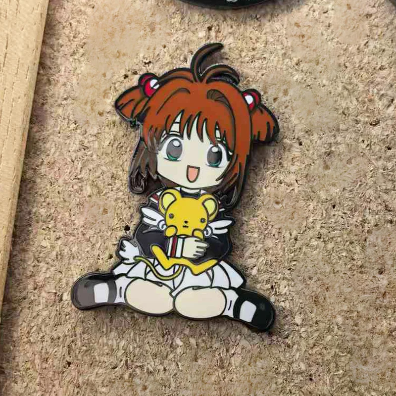 Cardcaptor Sakura Metal Badges KINOMOTO SAKURA Pins Anime CCsakura Brooch Manga Badge for Backpack Clothing Lapel Cosplay Toy