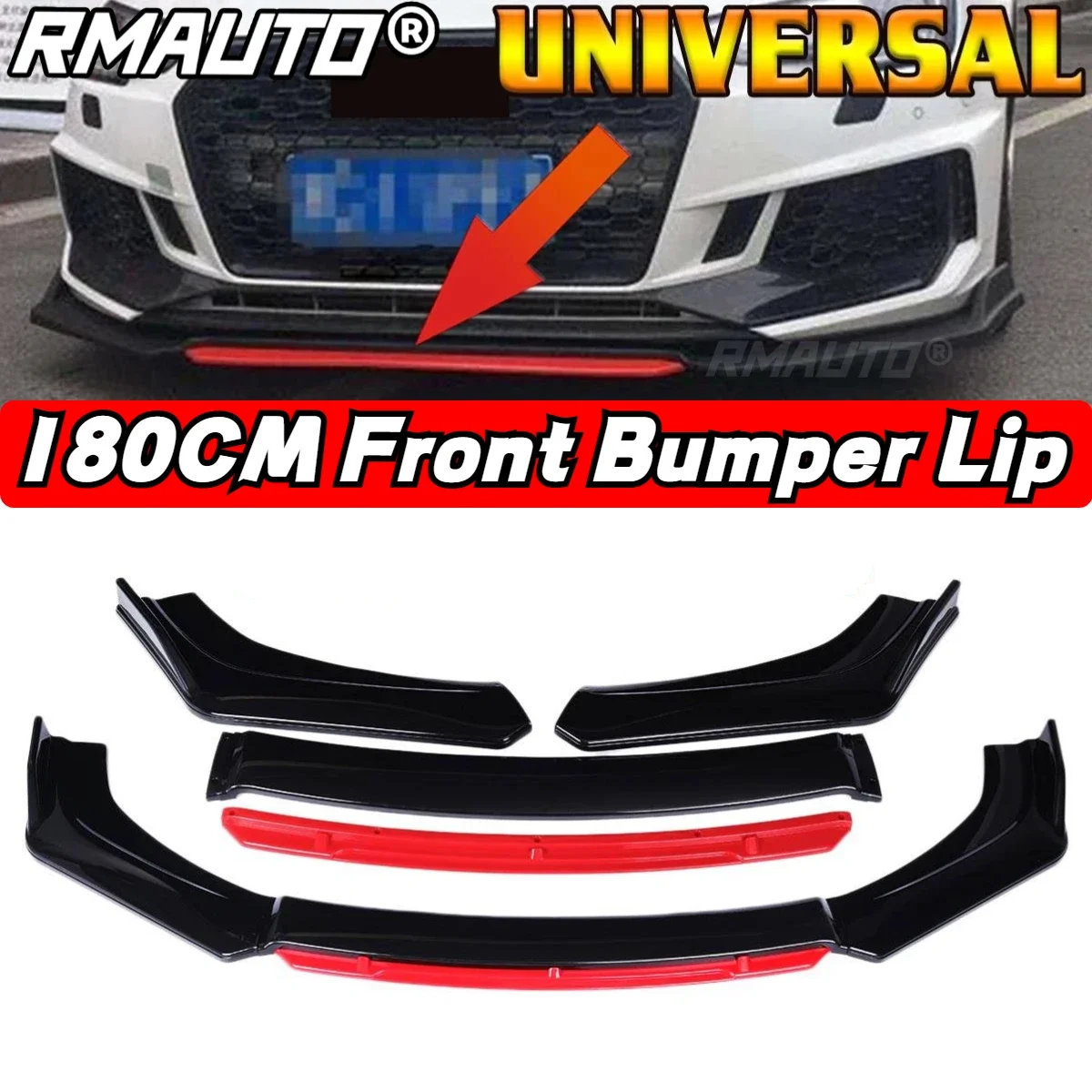 4Pcs Universal Front Bumper Lip Splitter Diffuser Spoiler Chin Bumper Body Kit For Honda For KIA For Mazda For BMW For Toyota