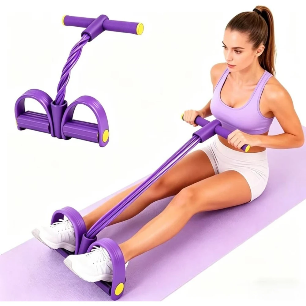 1 Stück elastisches Seil, Yoga-Pedalspanner, Widerstandsband, verwendet für Bauch-/Taille-/Arm-/Bein-Dehnungs- und Schlankheitstraining – Detail 1