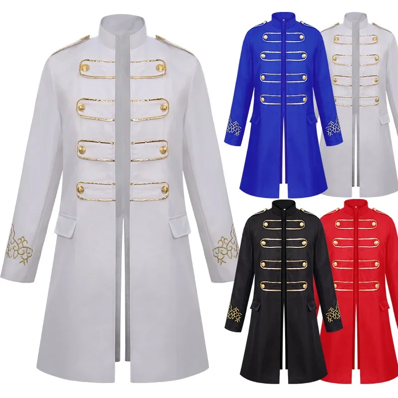 Adult Men Steampunk Medieval Men Blazer Knight Prince Punk Retro Jackets Vestido Renaissance Gothic Coats Noble Party Uniforms