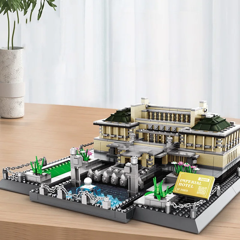 現代建築ビルディングブロック東京日本帝国ホテル都市建設モデルストリートビュークリエイティブブリックおもちゃギフト用