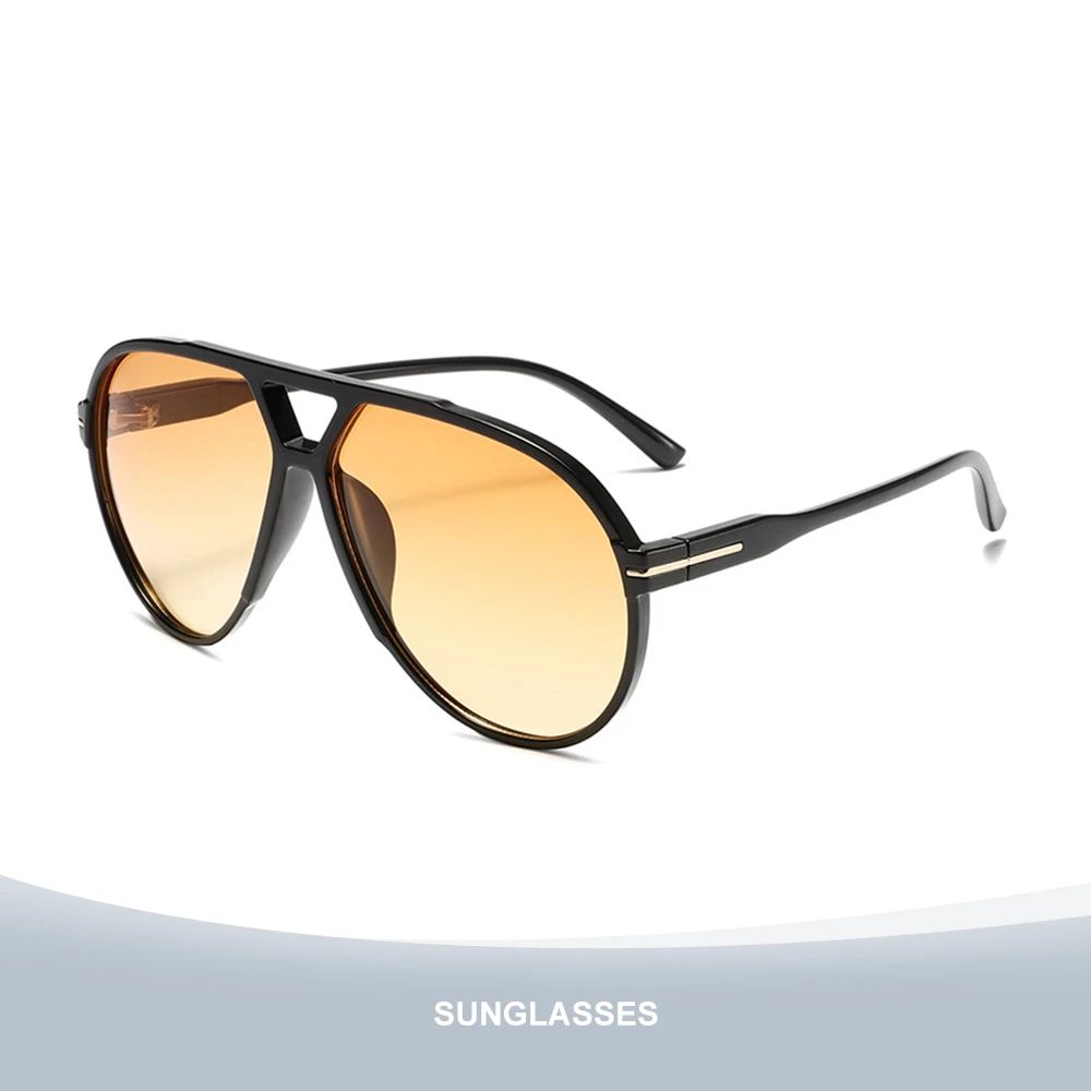 

Vintage Oval Oversized Gradient Sunglasses Double Beam Cat Eye Chic Outdoor Shades for Women Men Fashionable New Brand