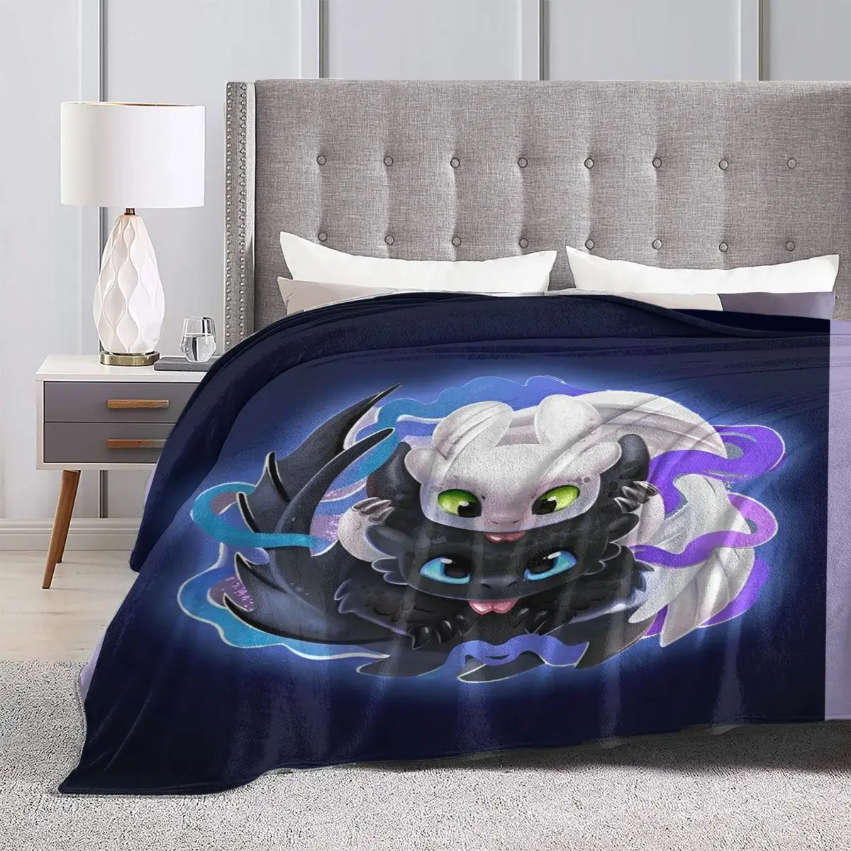 How To Train Your Dragon Blanket night and light Travel Flannel Throw Blanket For Home Decor Warm Design Quality Bedspread