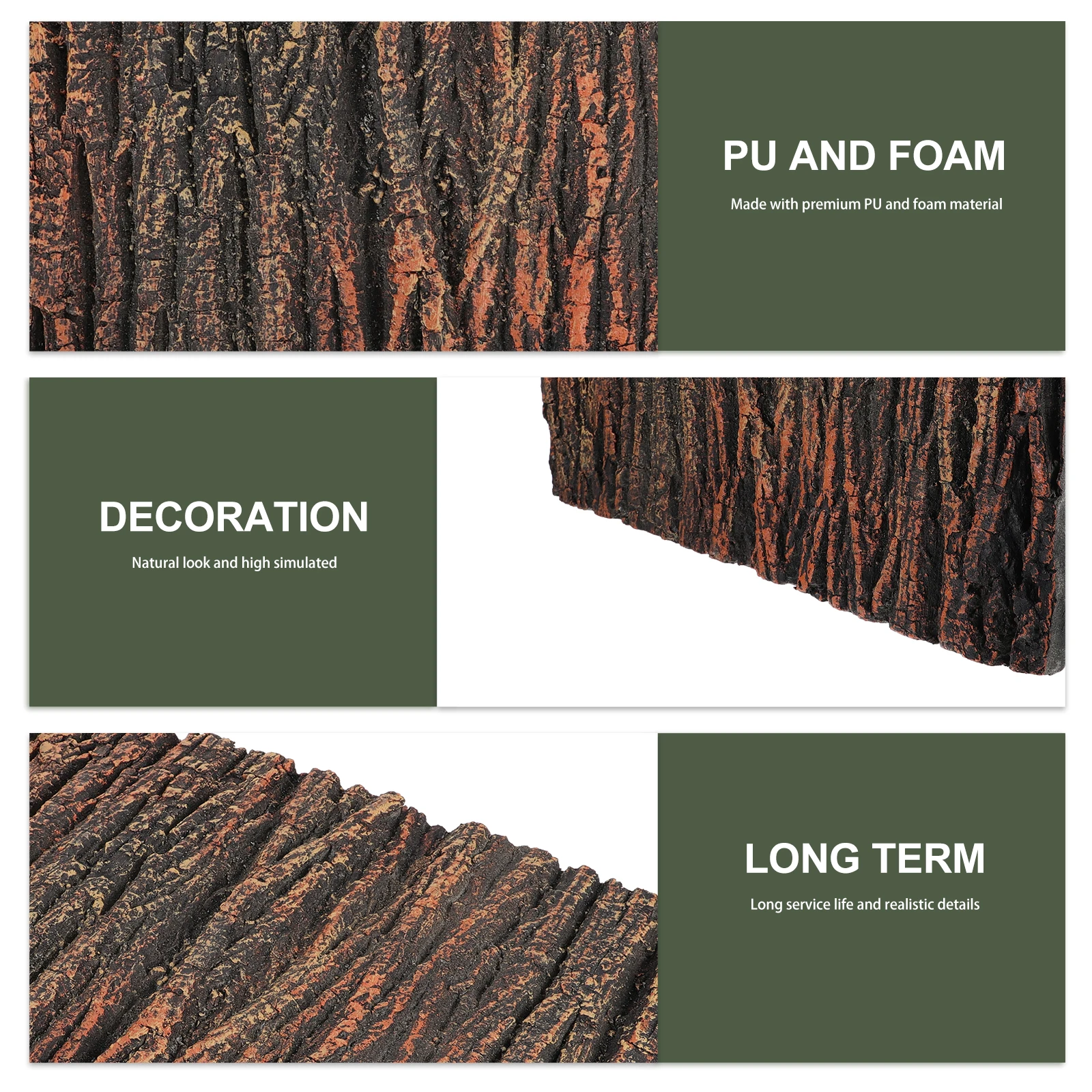 1pc Fish Tank Background Board Aquarium Decorative 3D Landscape Reptile Box Lifelike Oak Bark Premium Pu Durable For Turtle
