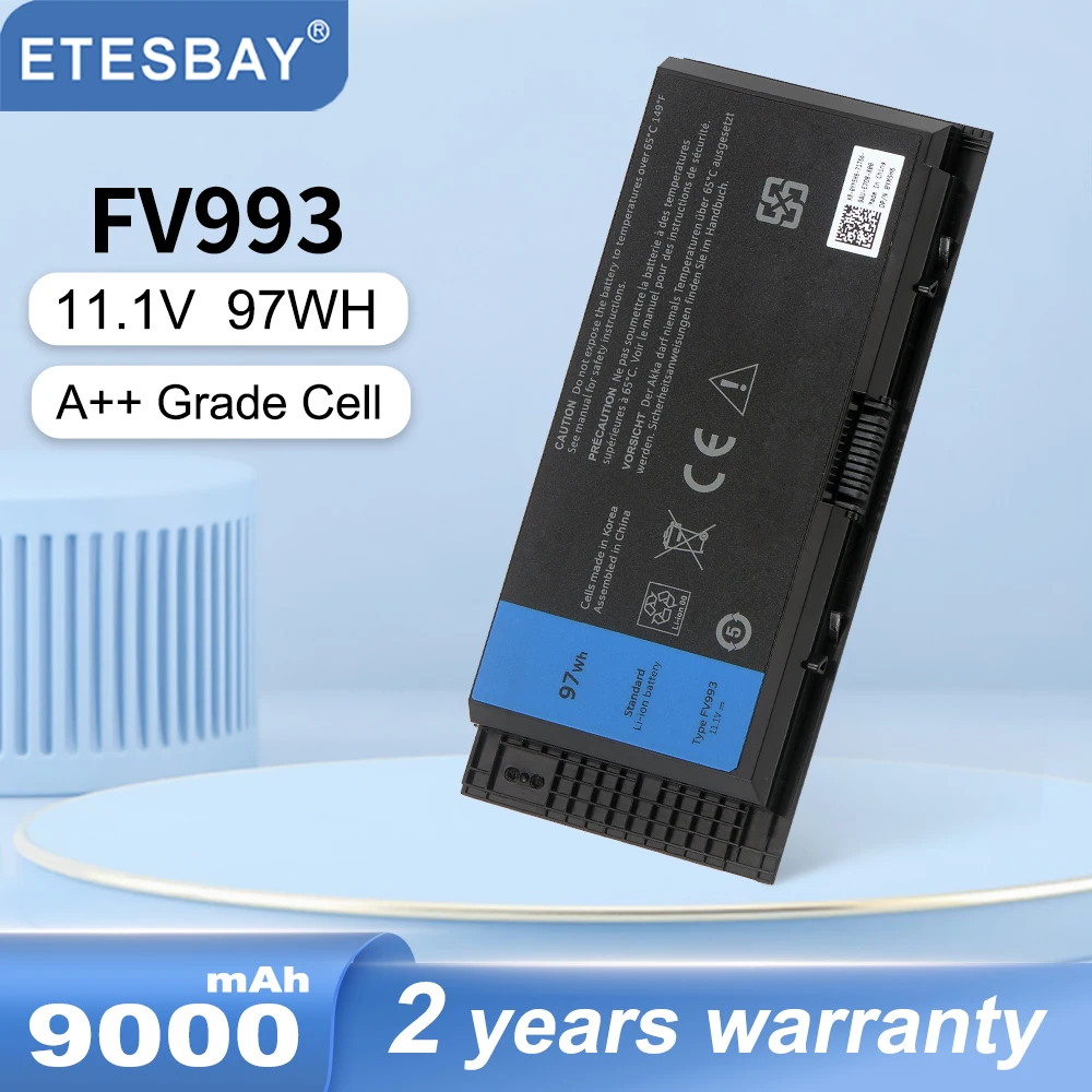 

ETESBAY 9/6Cells FV993 PG6RC Laptop Battery For DELL Precision M6600 M6700 M6800 M4800 M4600 M4700 FJJ4W R7PND OTN1K5 11.1V 97WH