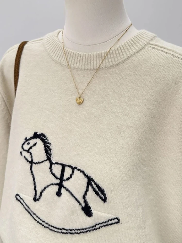 Damen Thiened Loose Gestrickter runder Ne-Pullover Casual Sle Winter Neuankömmling Bequemes warmes langes Sve-Top