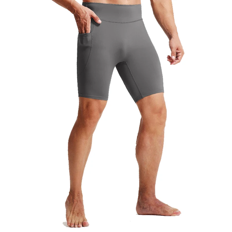 Kompressions-Shorts für Herren, schnell trocknend, Bodybuilding-Shorts, Fitness-Leggings, elastische Taille, Sport-Unterteile, Gym-Laufshorts für Herren – Detail 4