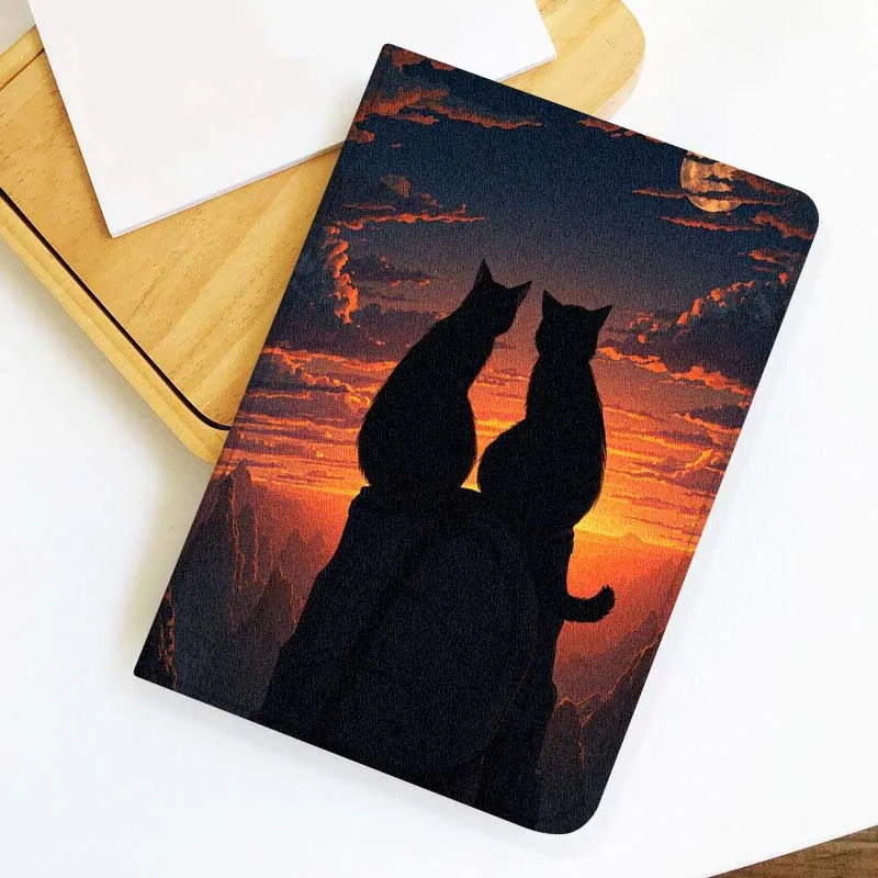 Cartoon Pink Window Rain Cat Cover For Lenovo Xiaoxin Tab Pad K10 K11 Y700 P11 3rd GT Pro Plus Gen Tablet Case Gift