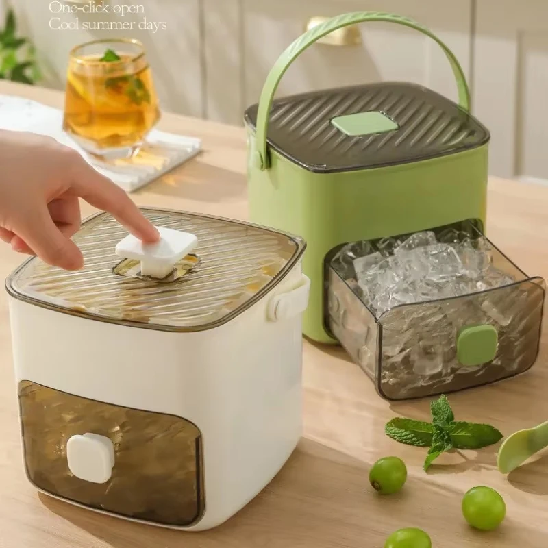 48 grid ice bucket tray, reusable refrigerator, ice maker mold, one click easy release, homemade beverage ice storage box